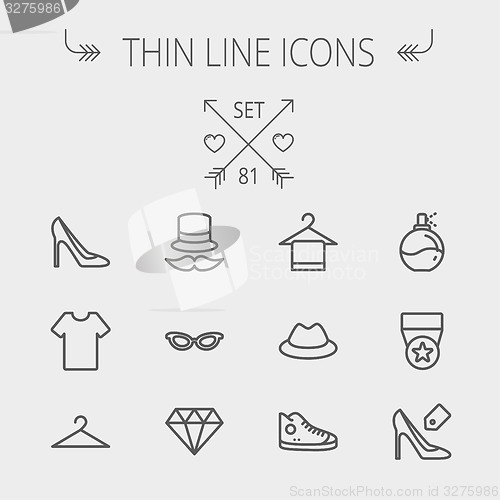 Image of Business shopping thin line icon set