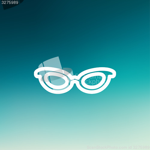 Image of Retro cat eyeglasses thin line icon