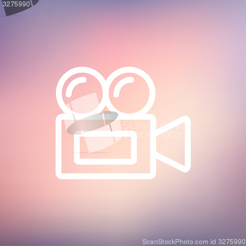 Image of Old cinema video cam thin line icon