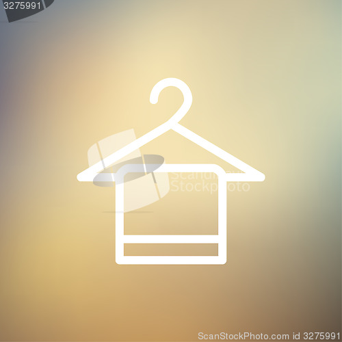 Image of Towel on hanger thin line icon