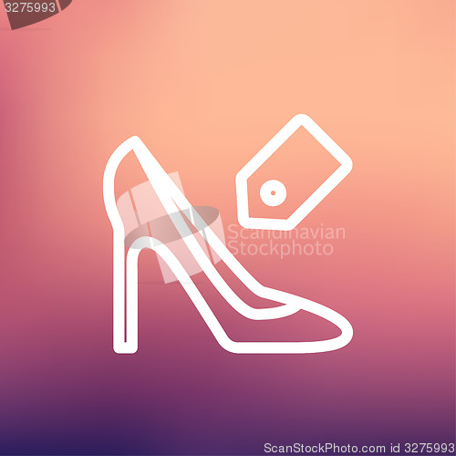 Image of Shoe with tag thin line icon