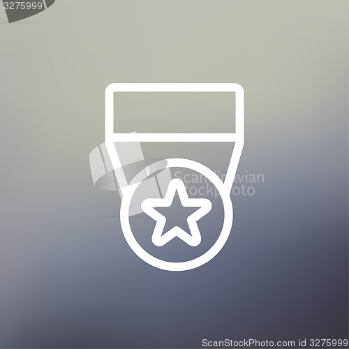 Image of One star medal thin line icon