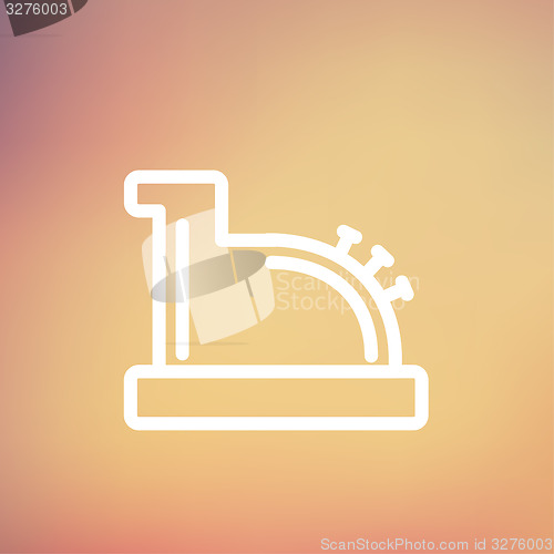 Image of Antique cash register thin line icon