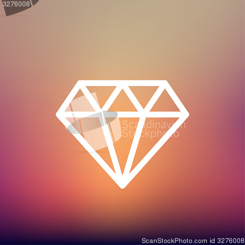 Image of Dazzling diamond thin line icon