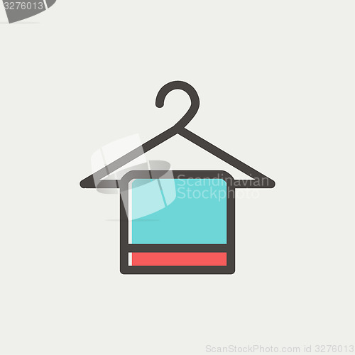 Image of Towel on hanger thin line icon
