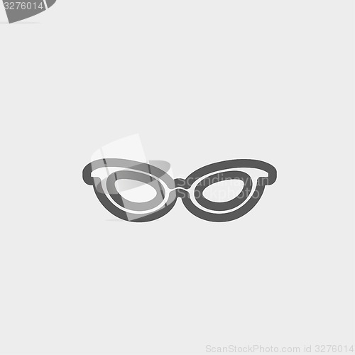 Image of Retro cat eyeglasses thin line icon