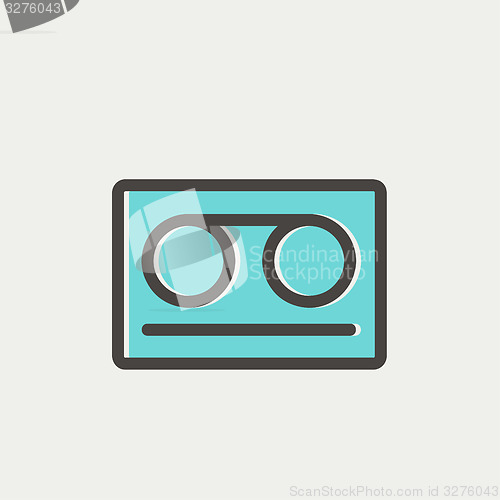 Image of Cassette tape thin line icon