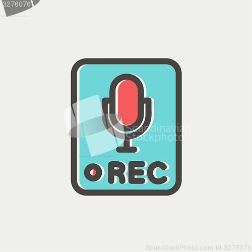 Image of Recording station sign thin line icon