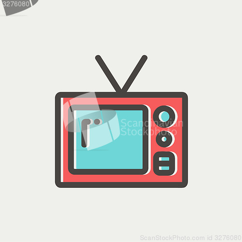 Image of Vintage television thin line icon