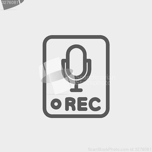 Image of Recording station sign thin line icon