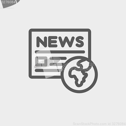 Image of Global news thin line icon