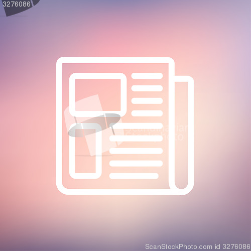 Image of Newspaper thin line icon