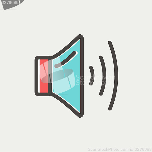 Image of Speaker volume thin line icon