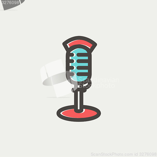 Image of On air microphone thin line icon