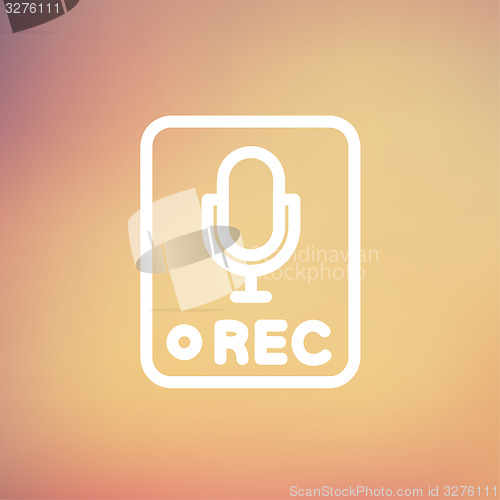 Image of Recording station sign thin line icon