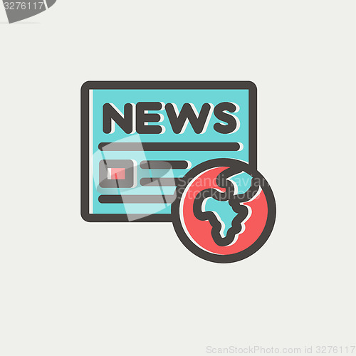 Image of Global news thin line icon