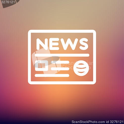 Image of Newspaper thin line icon