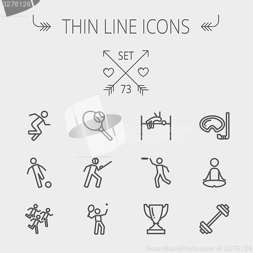 Image of Sports thin line icon set