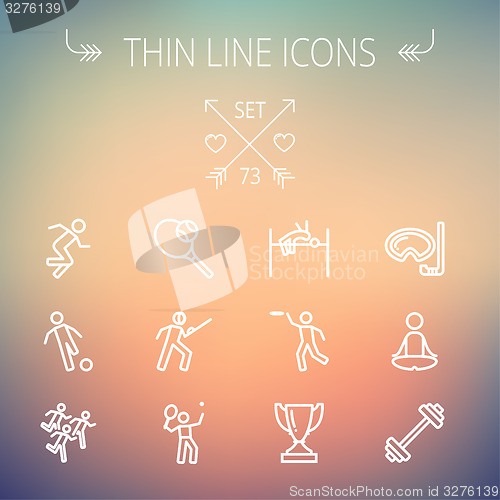 Image of Sports thin line icon set