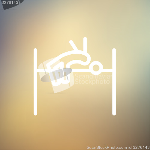 Image of High jump thin line icon