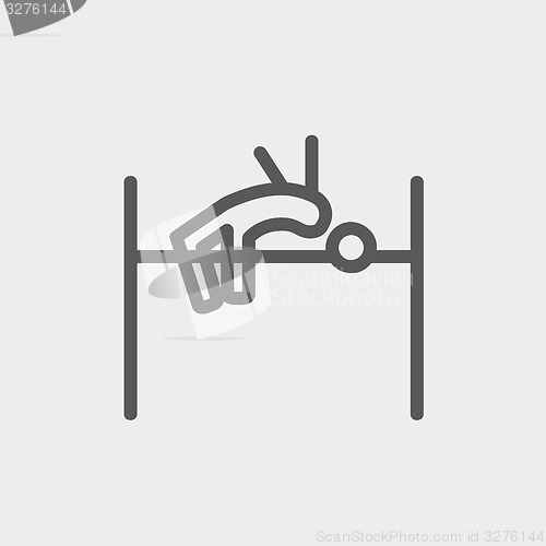 Image of High jump thin line icon