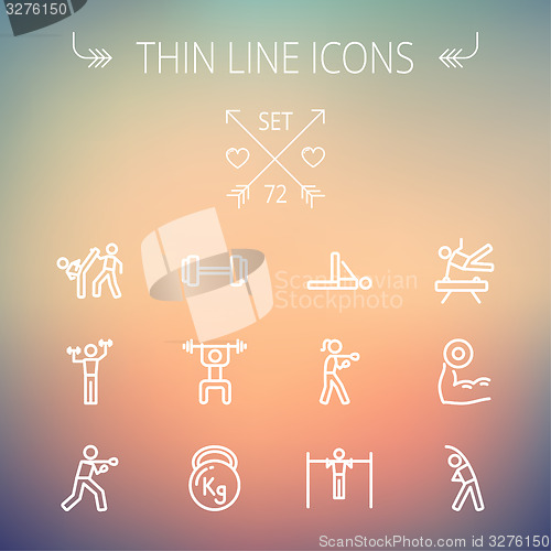 Image of Sports thin line icon set