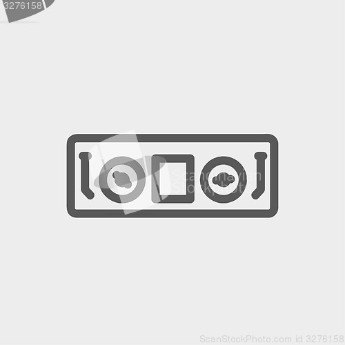 Image of DJ console thin line icon