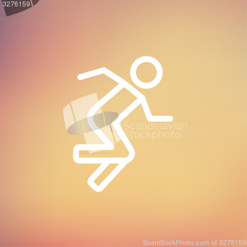 Image of Running man thin line icon