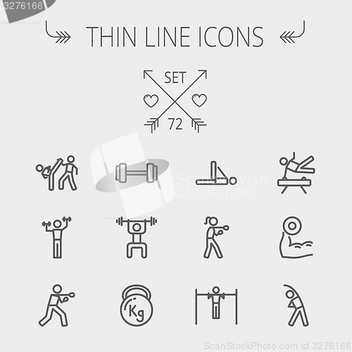 Image of Sports thin line icon set