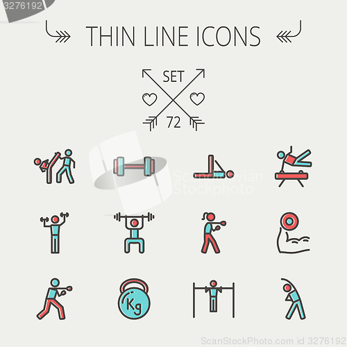 Image of Sports thin line icon set