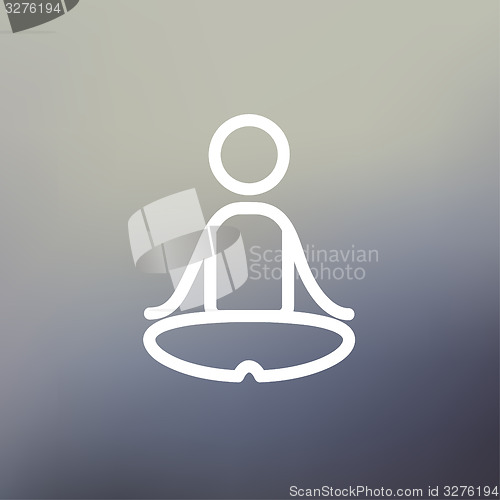 Image of Yoga exercise thin line icon