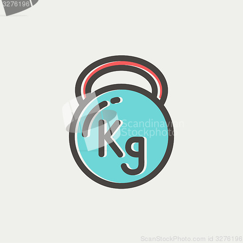 Image of Kettlebell thin line icon