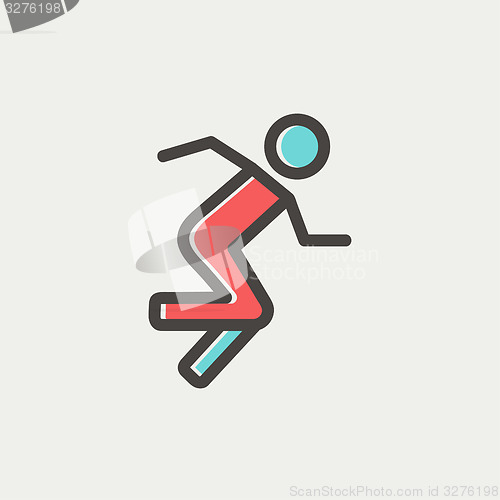 Image of Running man thin line icon