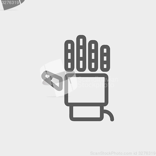 Image of Robot hand thin line icon