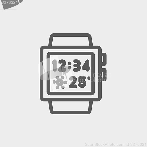 Image of Trendy smart watch thin line icon