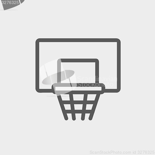 Image of Basketball hoop thin line icon
