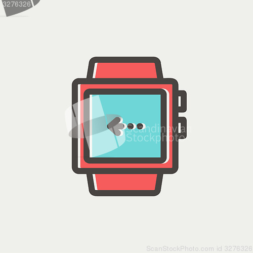 Image of Smart watch thin line icon