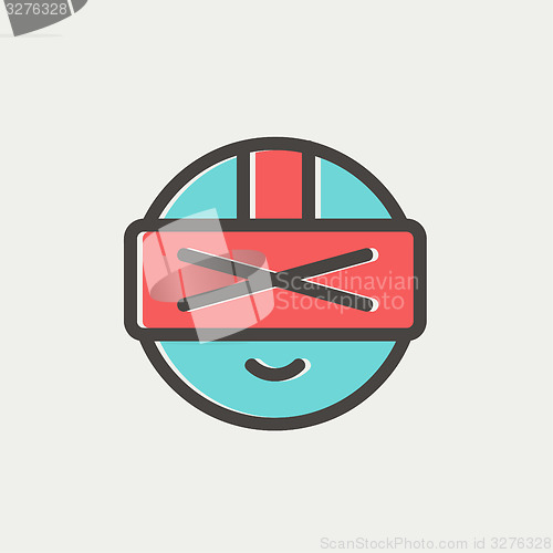 Image of Futuristic headset thin line icon