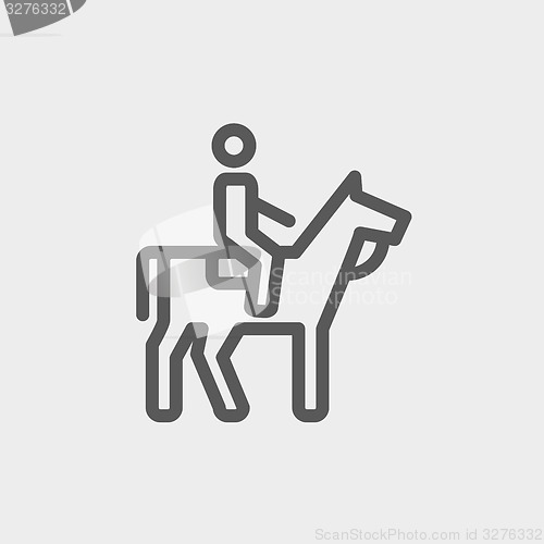 Image of Horse riding thin line icon