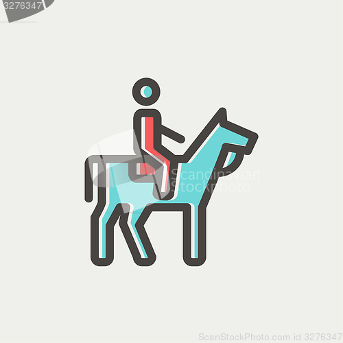 Image of Horse riding thin line icon