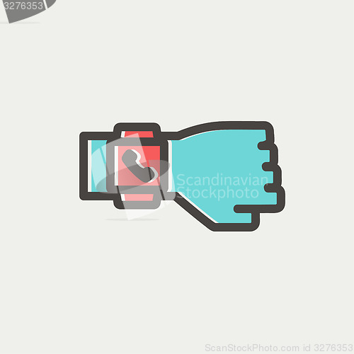 Image of Smart watch thin line icon