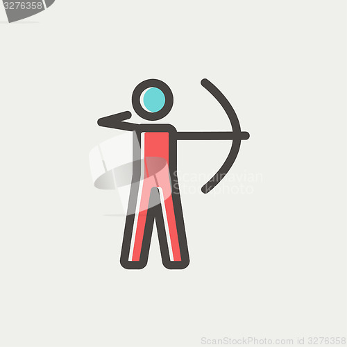 Image of Archery sport thin line icon