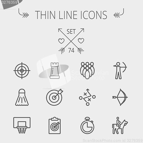 Image of Sports thin line icon set