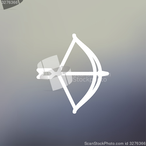 Image of Bow and Arrow thin line icon