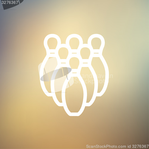 Image of Bowling pins thin line icon