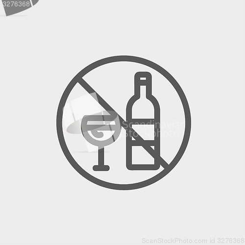 Image of No alcohol sign thin line icon