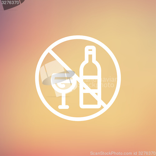 Image of No alcohol sign thin line icon