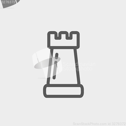 Image of Chess Rook thin line icon