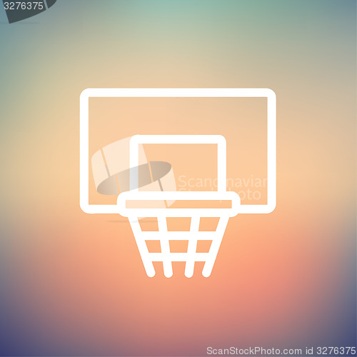 Image of Basketball hoop thin line icon