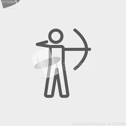 Image of Archery sport thin line icon